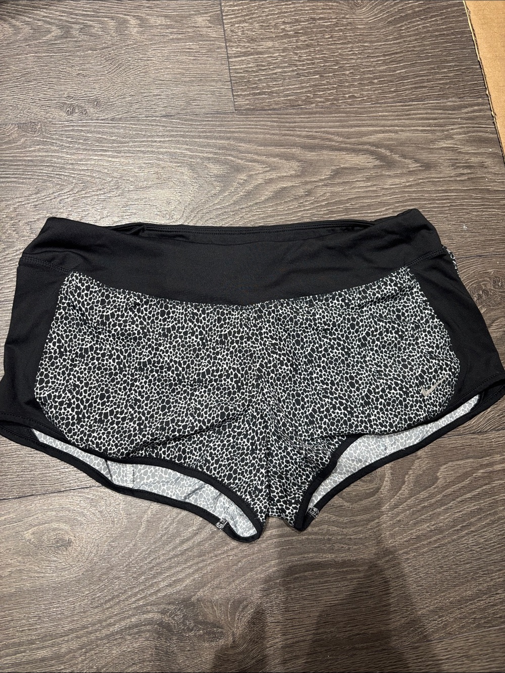 Nike Black & White Printed Athletic Shorts
